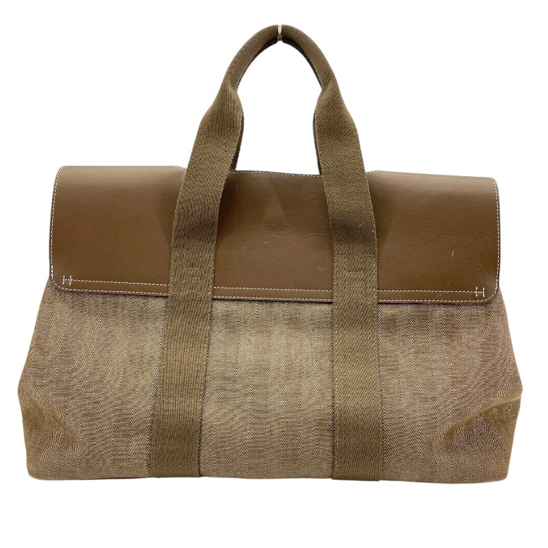 エルメス HERMES ヴァルパラインGM エトゥープ SV金具 トワル/ツェブロン メンズ ハンドバッグ