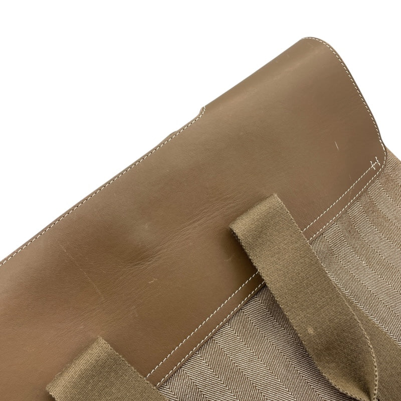 エルメス HERMES ヴァルパラインGM エトゥープ SV金具 トワル/ツェブロン メンズ ハンドバッグ