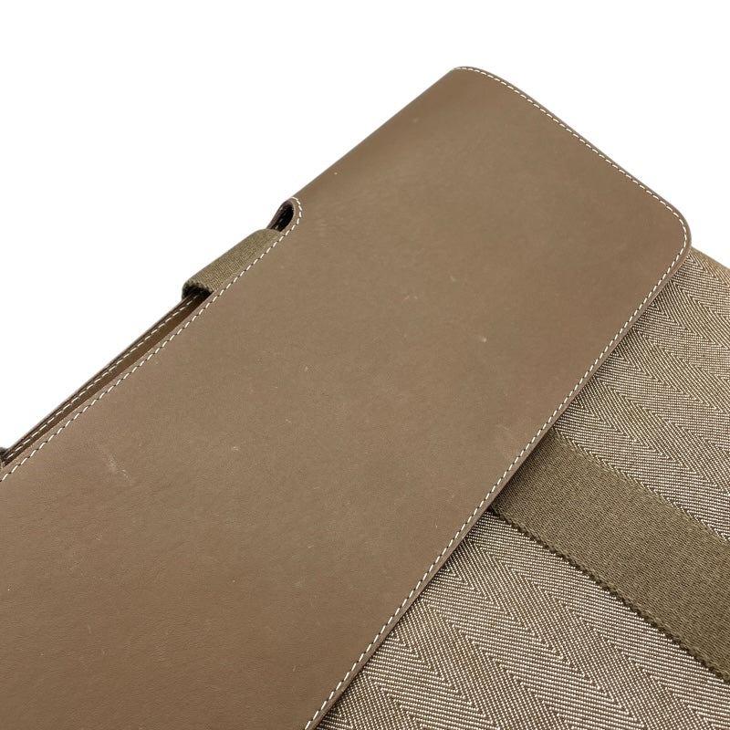 エルメス HERMES ヴァルパラインGM エトゥープ SV金具 トワル/ツェブロン メンズ ハンドバッグ