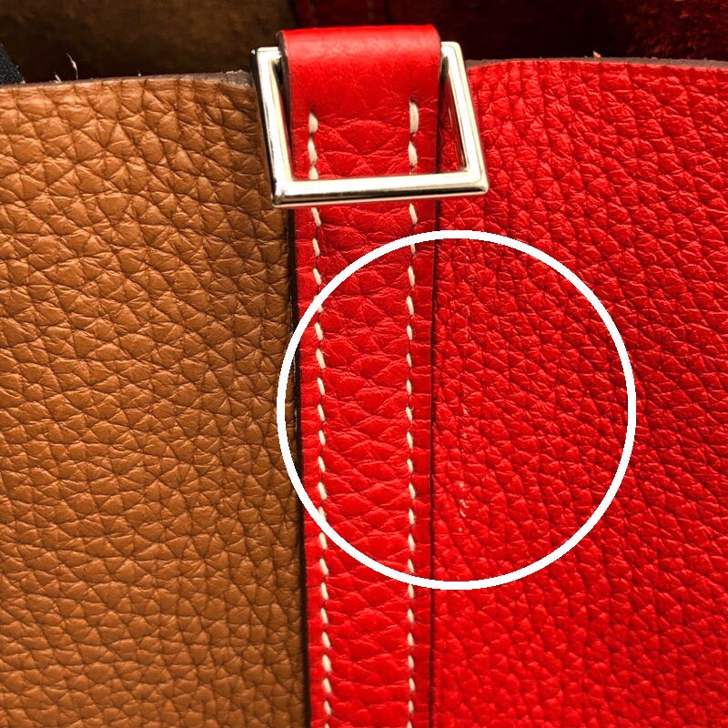 エルメス HERMES ピコタンロックMM カザック Y刻 ルージュクーｘゴールド SV金具 トリヨン レディース ハンドバッグ