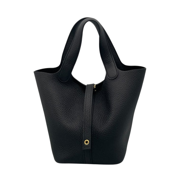 エルメス HERMES ピコタンロックPM W刻印 ブラック GD金具 トリヨン レディース ハンドバッグ