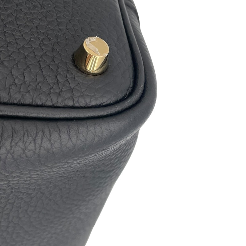 エルメス HERMES ピコタンロックPM W刻印 ブラック GD金具 トリヨン レディース ハンドバッグ