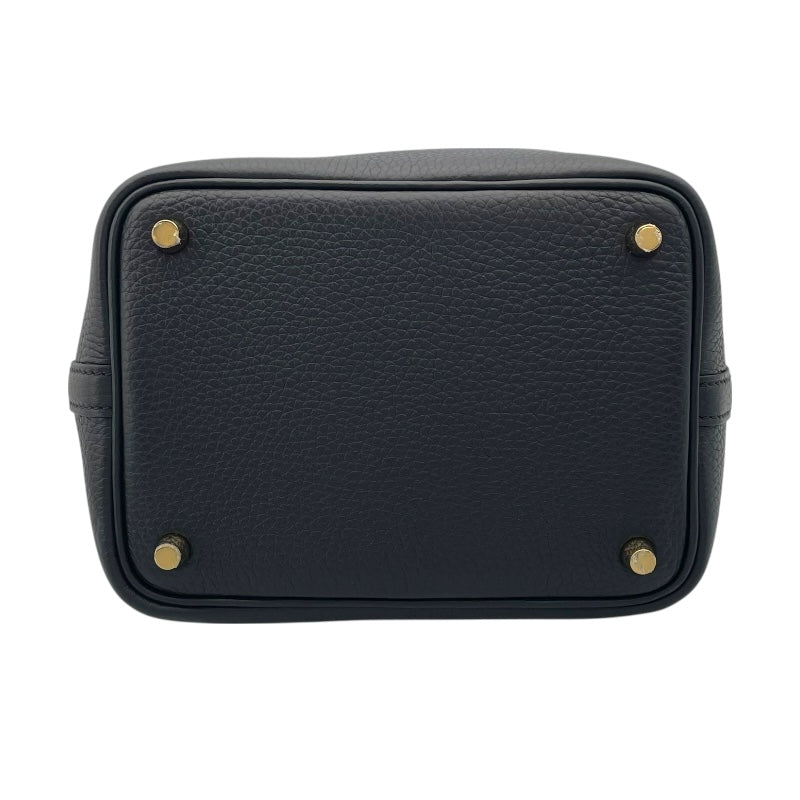 エルメス HERMES ピコタンロックPM W刻印 ブラック GD金具 トリヨン レディース ハンドバッグ