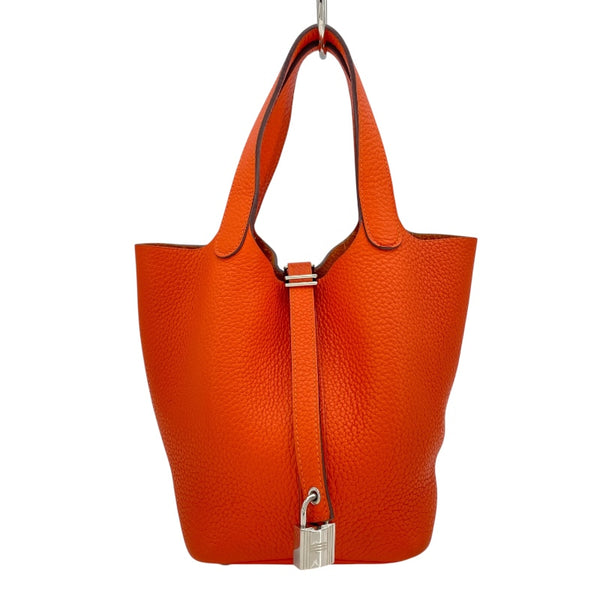 エルメス HERMES ピコタンロック PM Ｔ刻印 オレンジポピー シルバー金具 トリヨン レディース ハンドバッグ