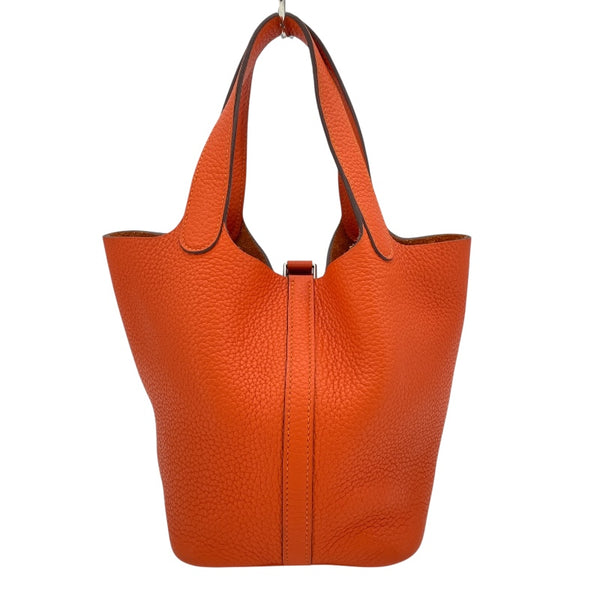 エルメス HERMES ピコタンロック PM Ｔ刻印 オレンジポピー シルバー金具 トリヨン レディース ハンドバッグ