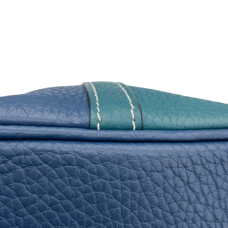 エルメス HERMES ピコタンロック PM カザック Ｄ刻 ヴェールボスフォールｘディープブルー GD金具 トリヨン レディース ハンドバッグ