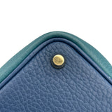エルメス HERMES ピコタンロック PM カザック Ｄ刻 ヴェールボスフォールｘディープブルー GD金具 トリヨン レディース ハンドバッグ