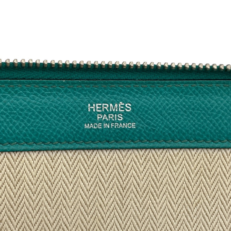 エルメス HERMES ジップコンピューター X刻 ブルーパオン SV金具 エプソン レディース セカンドバッグ