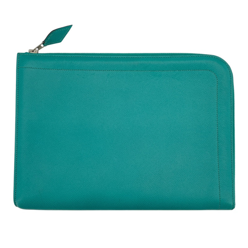 エルメス HERMES ジップコンピューター X刻 ブルーパオン SV金具 エプソン レディース セカンドバッグ