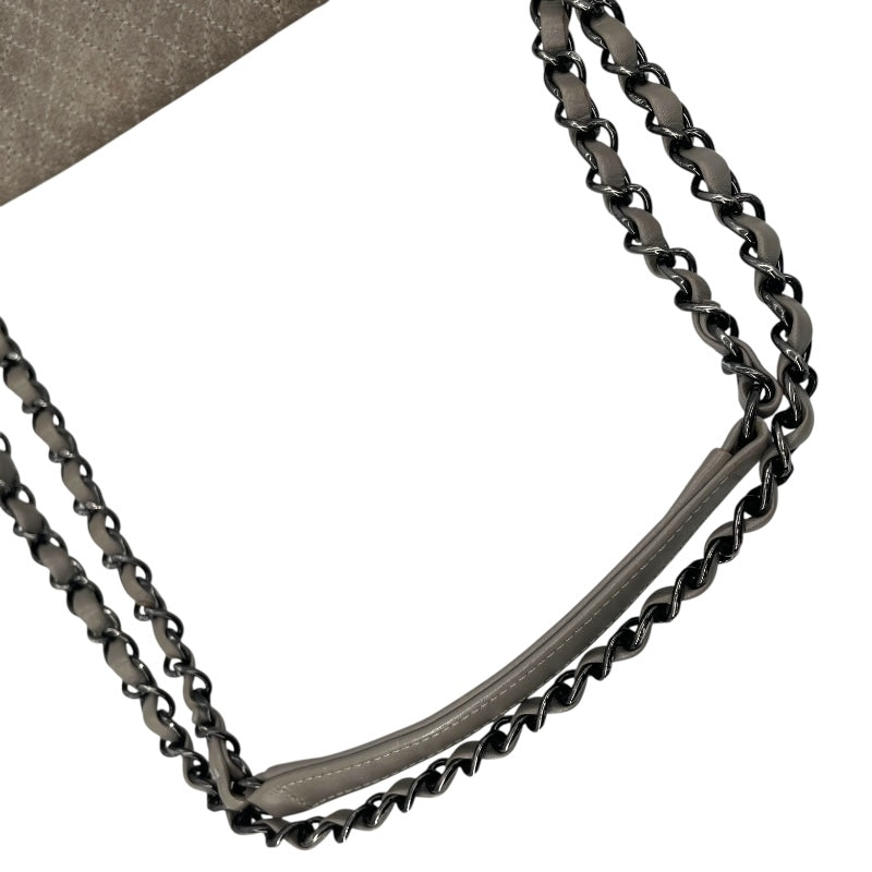 シャネル CHANEL ココマーク チェーンショルダー グレ スエード/ムートン レディース ショルダーバッグ