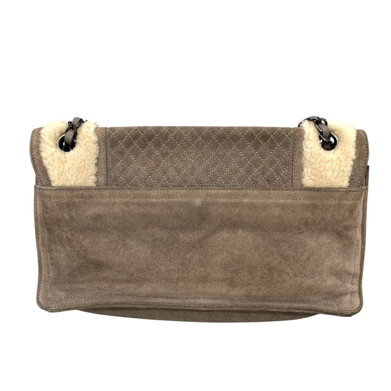 シャネル CHANEL ココマーク チェーンショルダー グレ スエード/ムートン レディース ショルダーバッグ