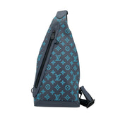 ルイ・ヴィトン LOUIS VUITTON デュオ・スリングバッグ M46562 ブルー モノグラム・シャドウ メンズ ショルダーバッグ