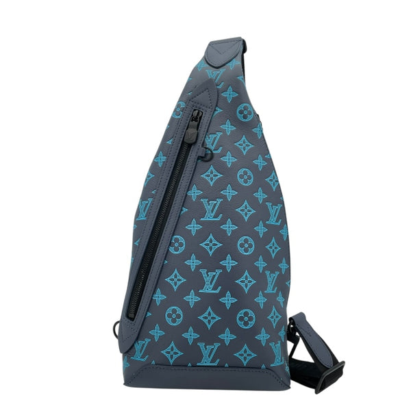 ルイ・ヴィトン LOUIS VUITTON デュオ・スリングバッグ M46562 ブルー モノグラム・シャドウ メンズ ショルダーバッグ