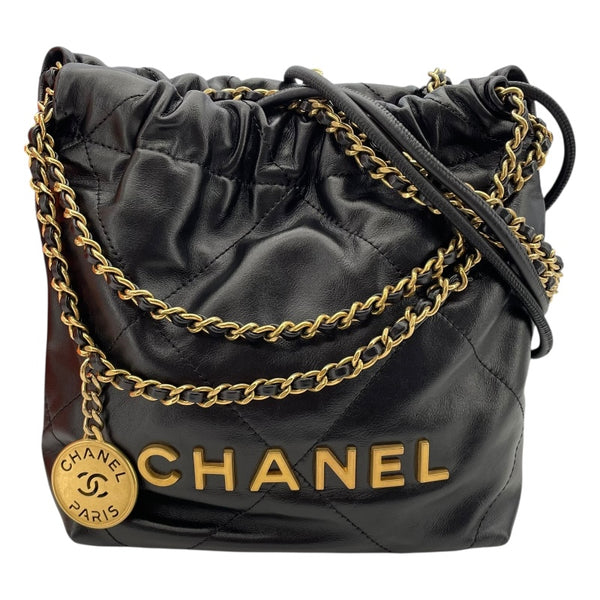 シャネル CHANEL CHANEL22ミニ AS3980 ブラック GD金具 シャイニーカーフ レディース ショルダーバッグ