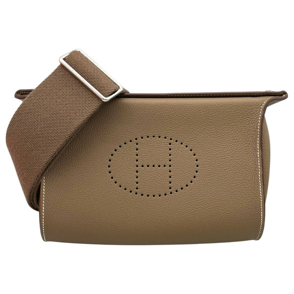 エルメス HERMES ヴィドポッシュ U刻 エトゥープ シルバー金具 トゴ レディース ショルダーバッグ