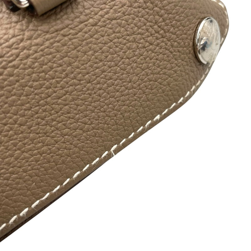 エルメス HERMES ヴィドポッシュ U刻 エトゥープ シルバー金具 トゴ レディース ショルダーバッグ