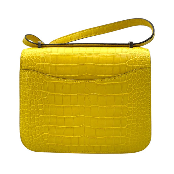 エルメス HERMES コンスタンス3ミニミロワール B刻 ミモザ シルバー金具 アリゲーターマット レディース ショルダーバッグ