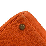 エルメス HERMES ケリー32　内縫い □E刻 オレンジ ゴールド金具 トゴ レディース ショルダーバッグ