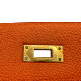 エルメス HERMES ケリー32　内縫い □E刻 オレンジ ゴールド金具 トゴ レディース ショルダーバッグ