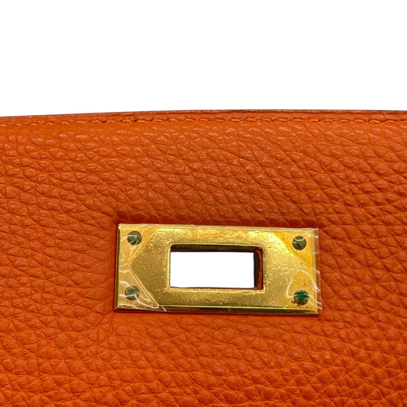エルメス HERMES ケリー32　内縫い □E刻 オレンジ ゴールド金具 トゴ レディース ショルダーバッグ
