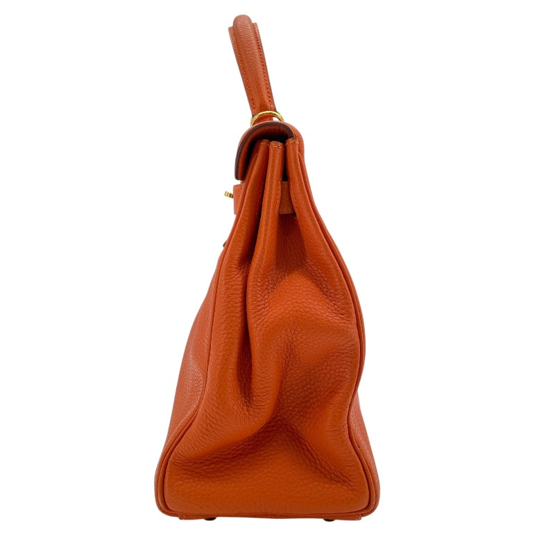 エルメス HERMES ケリー32　内縫い □E刻 オレンジ ゴールド金具 トゴ レディース ショルダーバッグ