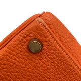 エルメス HERMES ケリー32　内縫い □E刻 オレンジ ゴールド金具 トゴ レディース ショルダーバッグ