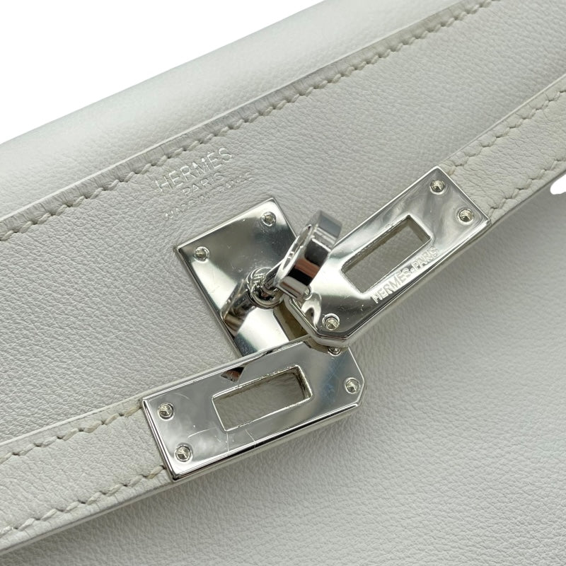 エルメス HERMES ケリー25　内縫い □K刻 ホワイト スイフト レディース ショルダーバッグ