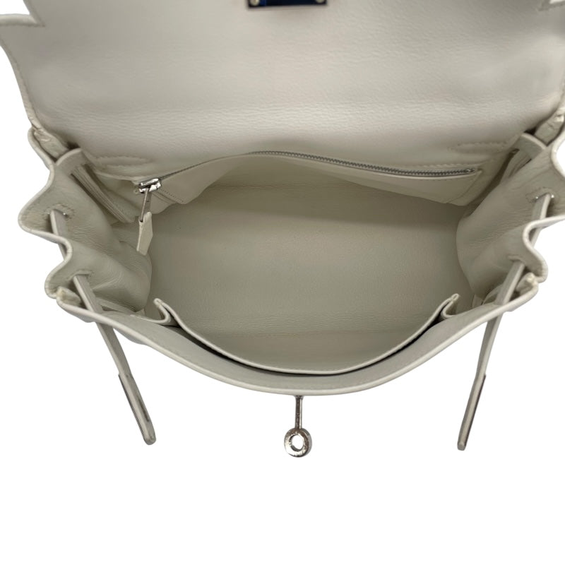 エルメス HERMES ケリー25　内縫い □K刻 ホワイト スイフト レディース ショルダーバッグ