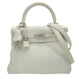 エルメス HERMES ケリー25　内縫い □K刻 ホワイト スイフト レディース ショルダーバッグ