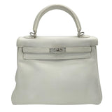 エルメス HERMES ケリー25　内縫い □K刻 ホワイト スイフト レディース ショルダーバッグ