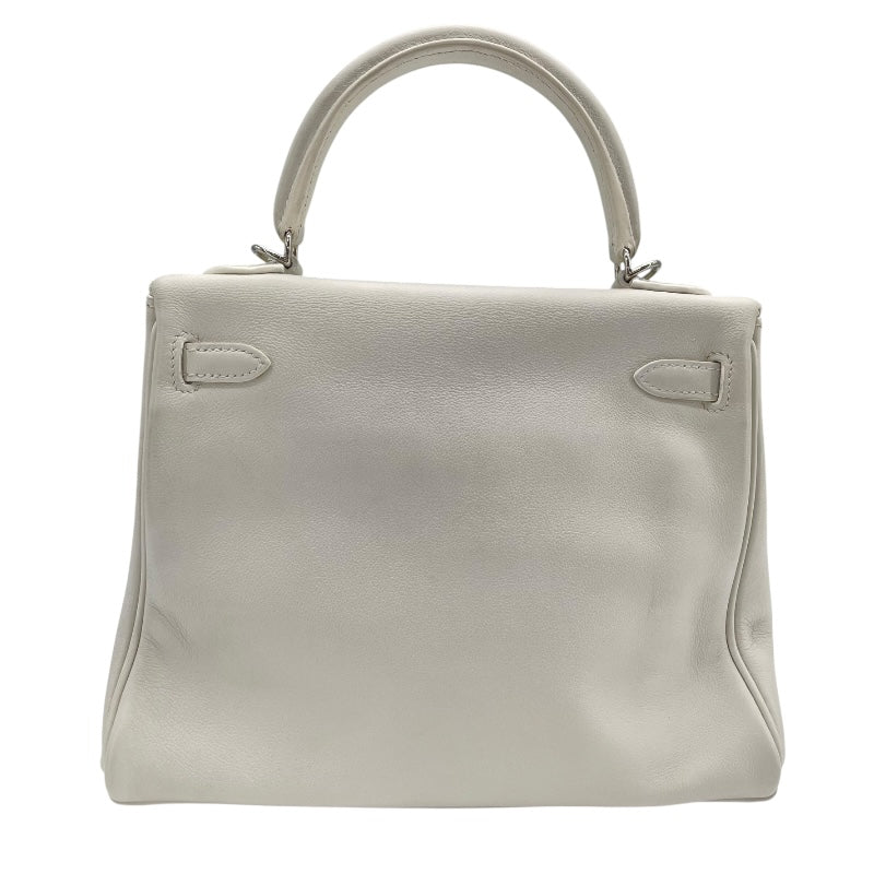 エルメス HERMES ケリー25　内縫い □K刻 ホワイト スイフト レディース ショルダーバッグ