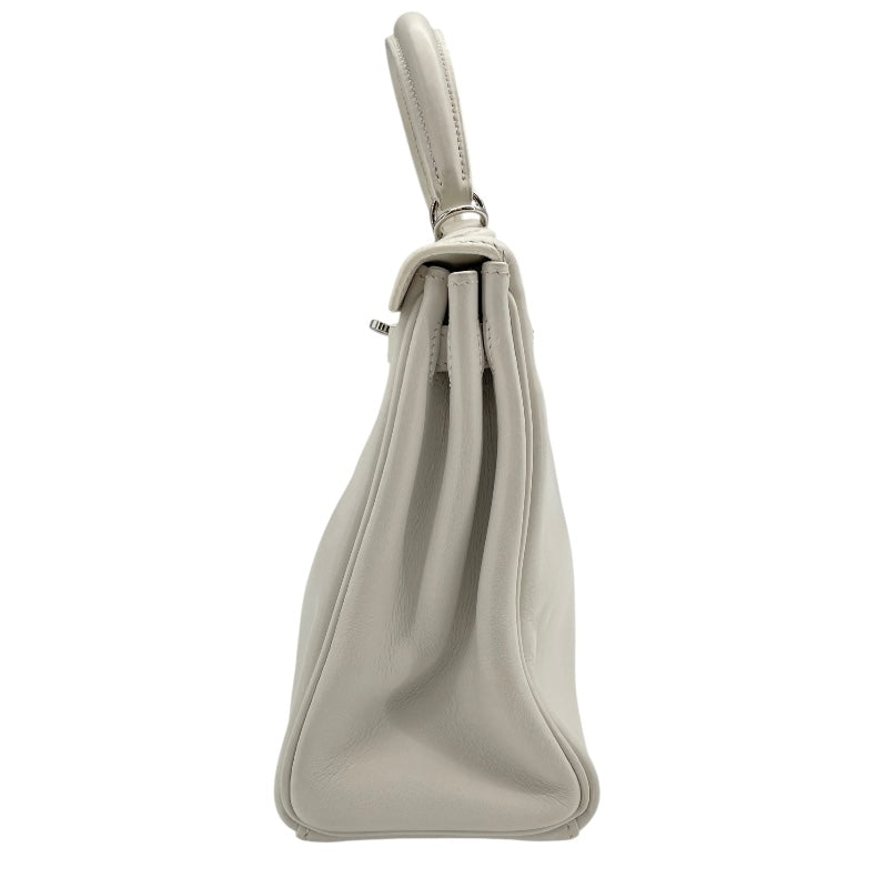 エルメス HERMES ケリー25　内縫い □K刻 ホワイト スイフト レディース ショルダーバッグ