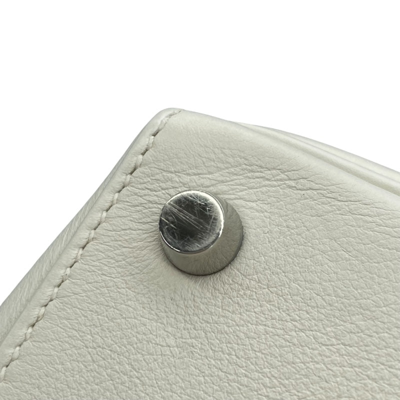 エルメス HERMES ケリー25　内縫い □K刻 ホワイト スイフト レディース ショルダーバッグ