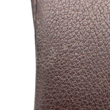 エルメス HERMES ガーデンファイルMM □H刻 マロン シルバー金具 トワル/レザー ユニセックス ハンドバッグ