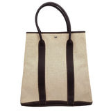 エルメス HERMES ガーデンファイルMM □H刻 マロン シルバー金具 トワル/レザー ユニセックス ハンドバッグ