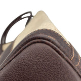 エルメス HERMES ガーデンファイルMM □H刻 マロン シルバー金具 トワル/レザー ユニセックス ハンドバッグ