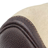 エルメス HERMES ガーデンファイルMM □H刻 マロン シルバー金具 トワル/レザー ユニセックス ハンドバッグ