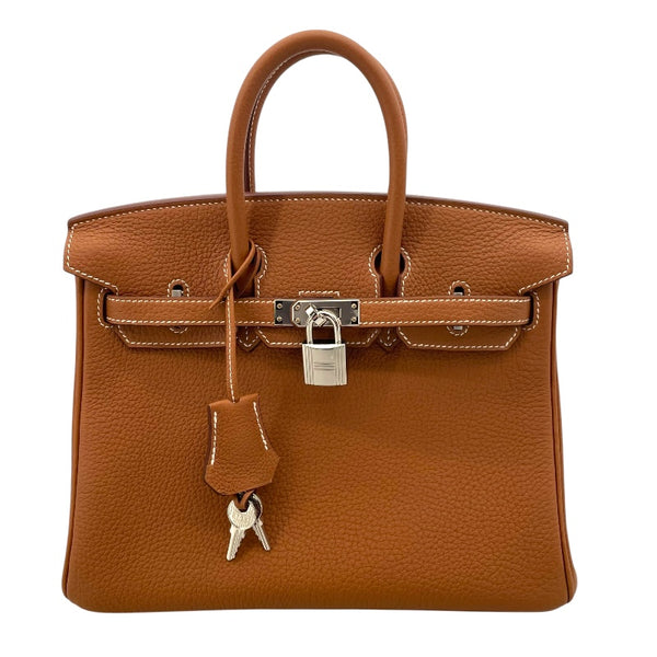 エルメス HERMES バーキン25 K刻 ゴールド シルバー金具 トゴ レディース ハンドバッグ