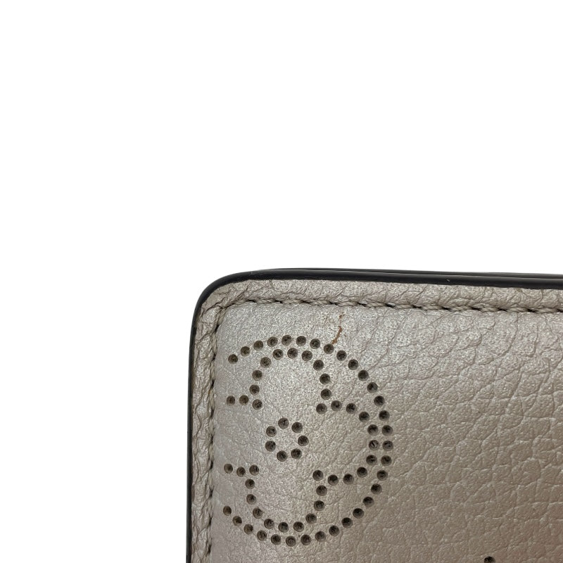 ルイ・ヴィトン LOUIS VUITTON ポルトフォイユ・クレア M80903 シルバー  マヒナ・レザー レディース 二つ折り財布