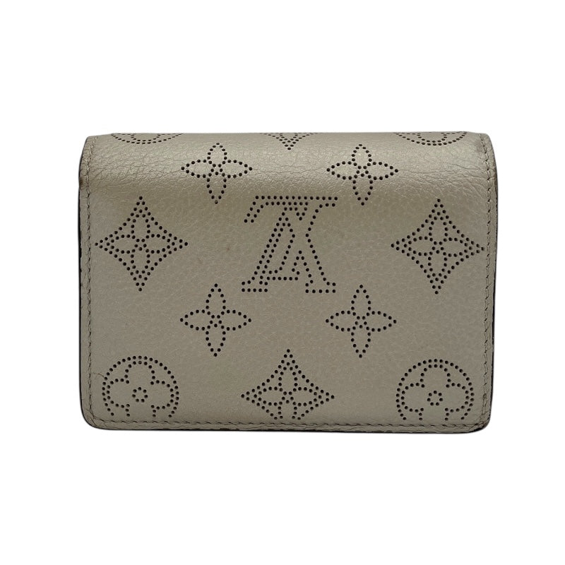 ルイ・ヴィトン LOUIS VUITTON ポルトフォイユ・クレア M80903 シルバー  マヒナ・レザー レディース 二つ折り財布