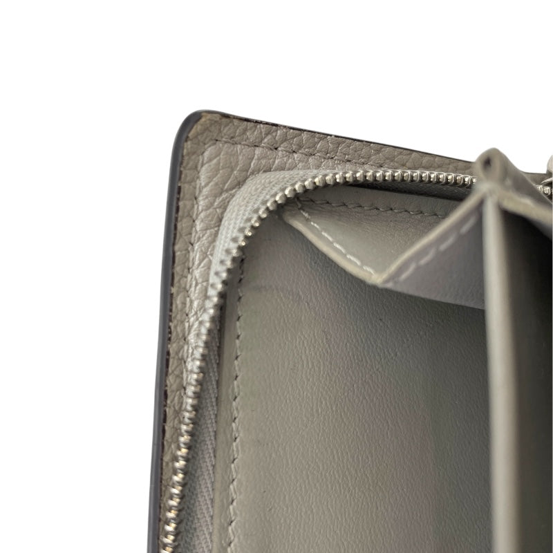 ルイ・ヴィトン LOUIS VUITTON ポルトフォイユ・クレア M80903 シルバー  マヒナ・レザー レディース 二つ折り財布