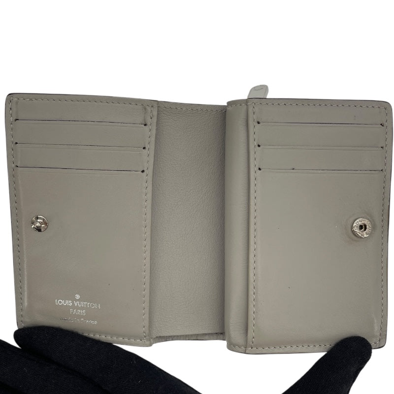 ルイ・ヴィトン LOUIS VUITTON ポルトフォイユ・クレア M80903 シルバー  マヒナ・レザー レディース 二つ折り財布