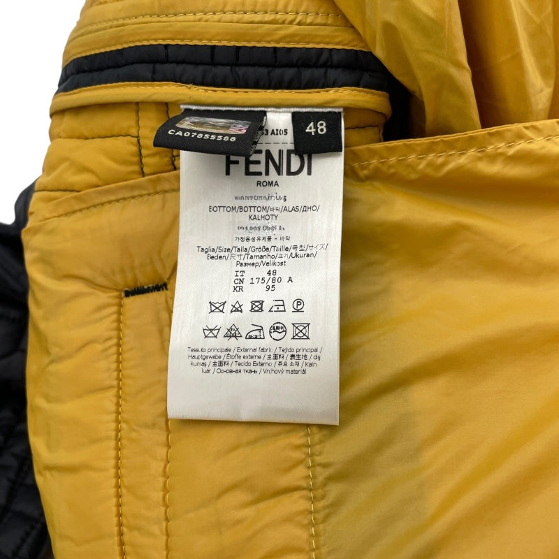 フェンディ FENDI FFナイロンキルティングパンツ FB0753 ブラック ナイロン メンズ パンツ