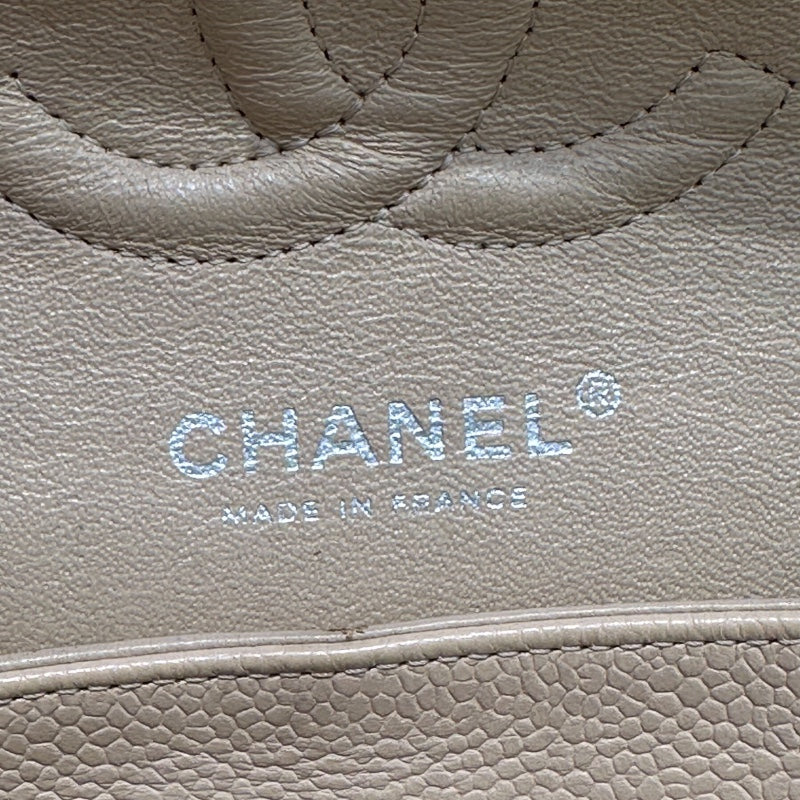 シャネル CHANEL マトラッセ25 ベージュ　シルバー金具 キャビアスキン レディース ショルダーバッグ