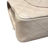 シャネル CHANEL マトラッセ25 ベージュ　シルバー金具 キャビアスキン レディース ショルダーバッグ