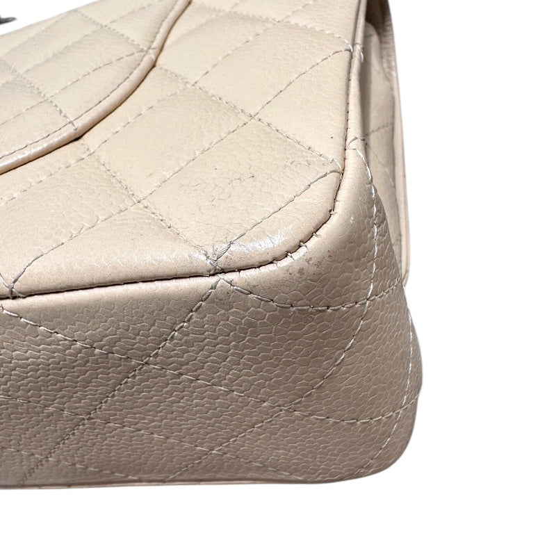 シャネル CHANEL マトラッセ25 ベージュ　シルバー金具 キャビアスキン レディース ショルダーバッグ