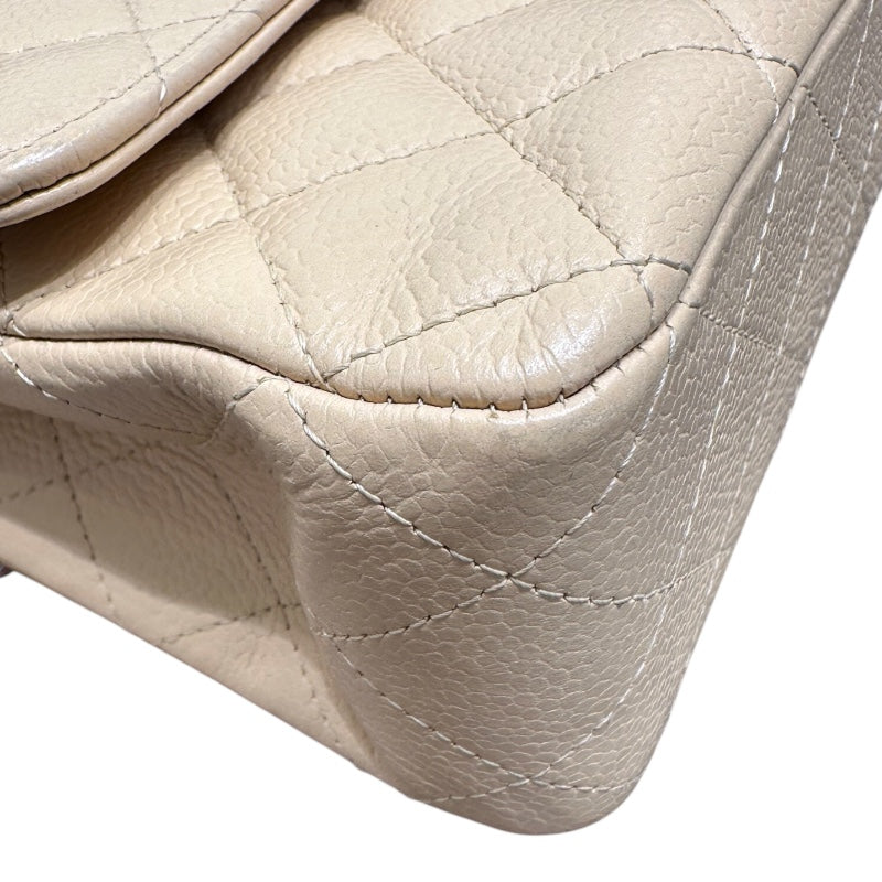 シャネル CHANEL マトラッセ25 ベージュ　シルバー金具 キャビアスキン レディース ショルダーバッグ