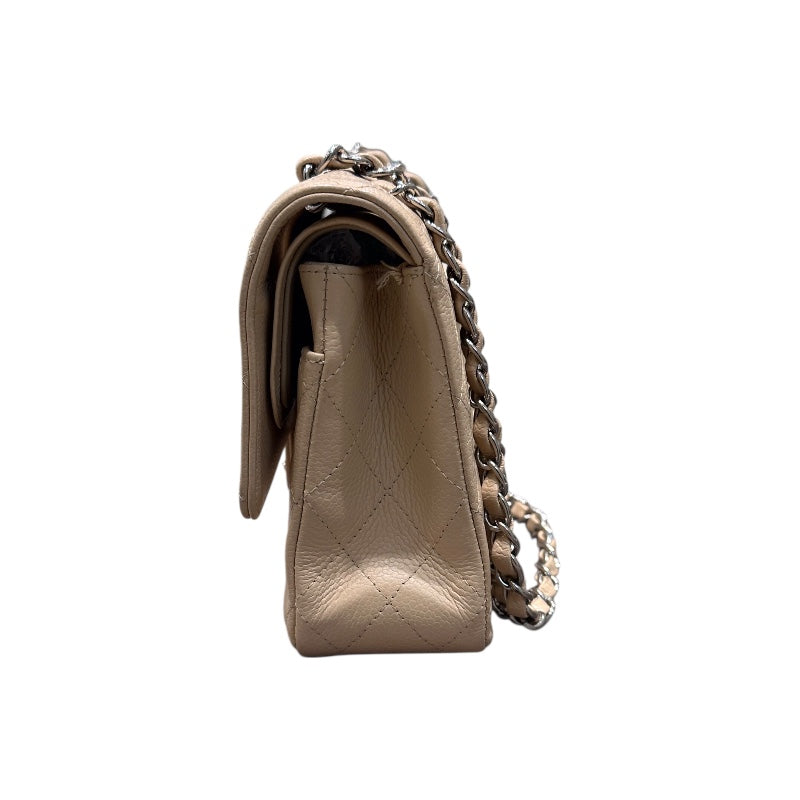 シャネル CHANEL マトラッセ25 ベージュ　シルバー金具 キャビアスキン レディース ショルダーバッグ