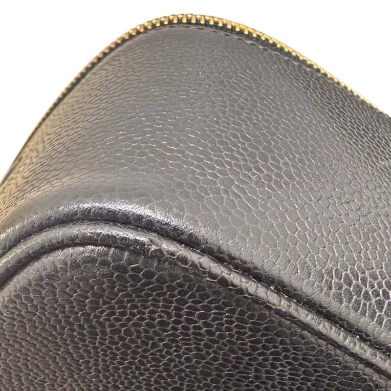 シャネル CHANEL バニティ A01997 ブラック キャビアスキン レディース