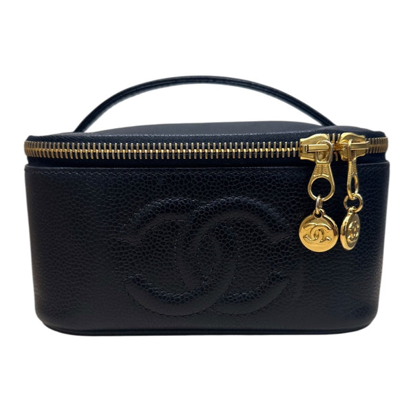 シャネル CHANEL バニティ A01997 ブラック キャビアスキン レディース